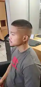 Men’s high fade with shaved line design by Andrew Stylez Hair in Las Vegas